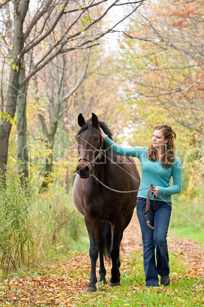 Young girl with horse