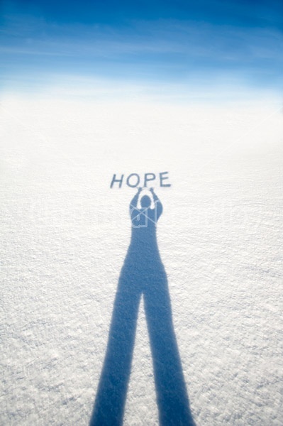 Shadow of Person and Hope Sign