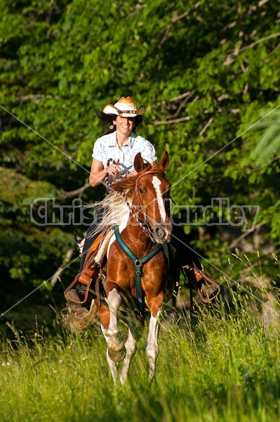 Woman riding Spotted Saddle Horse