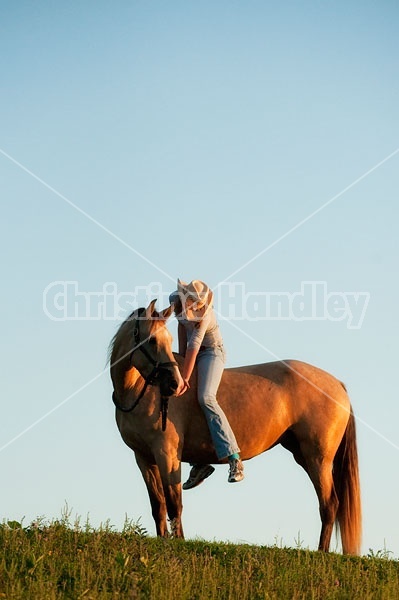 Teenage girl riding bareback