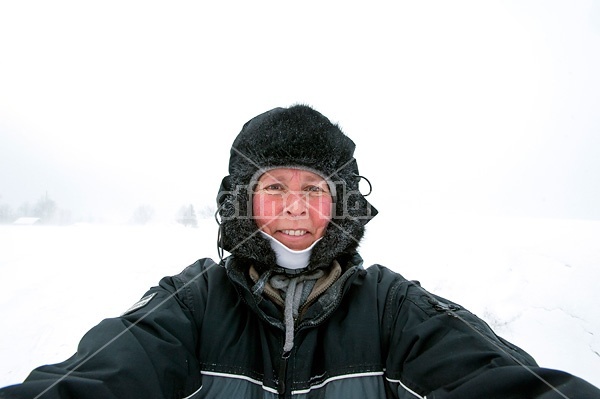 Selfie taken on an extremely cold winter day