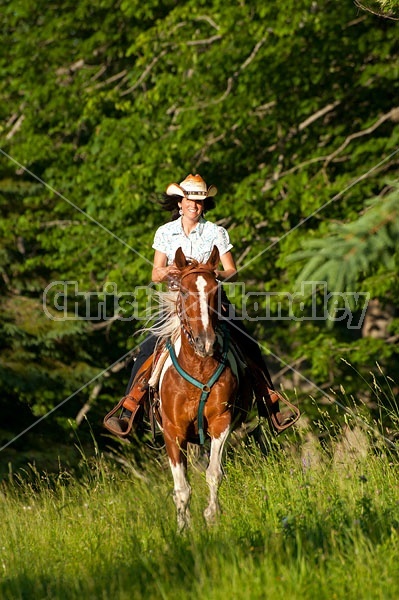 Woman riding Spotted Saddle Horse