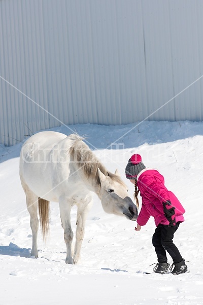 Young girl with her horse