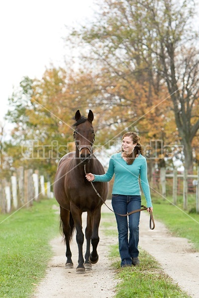 Young girl with horse