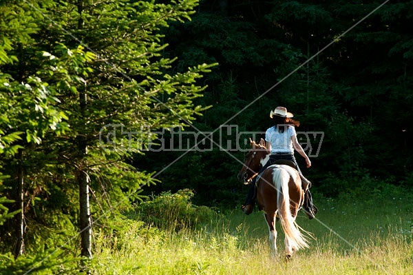 Woman riding Spotted Saddle Horse