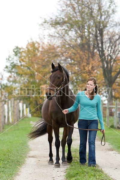 Young girl with horse