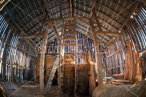 Hayloft in old style barn