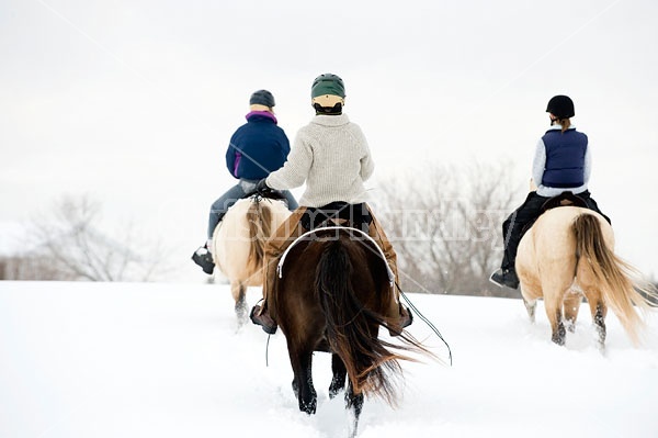 Horseback riding in the snow in Ontario Canada