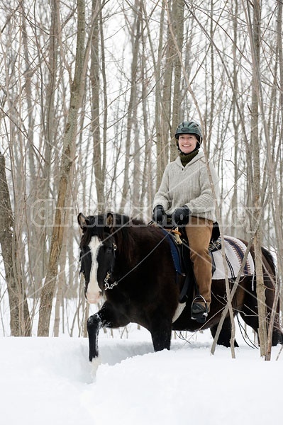 Horseback riding in the snow in Ontario Canada