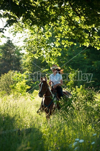 Woman riding Spotted Saddle Horse