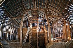 Hayloft in old style barn