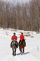 Horseback Riding in the Winter in Ontario Canada
